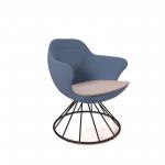 Figaro medium back chair with black spiral base - forecast grey seat with range blue back FIGM-06-FG-RB