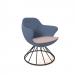Figaro medium back chair with black spiral base - forecast grey seat with range blue back