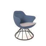 Figaro medium back chair with black spiral base - late grey seat with range blue back FIGM-06-LG-RB