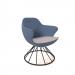 Figaro medium back chair with black spiral base - late grey seat with range blue back