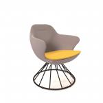 Figaro medium back chair with black spiral base - lifetime yellow seat with forecast grey back FIGM-06-LY-FG