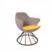 Figaro medium back chair with black spiral base - lifetime yellow seat with forecast grey back