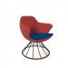 Figaro medium back chair with black spiral base - maturity blue seat with extent red back
