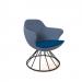 Figaro medium back chair with black spiral base - maturity blue seat with range blue back