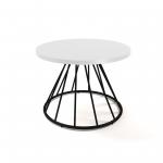 Figaro coffee table with black spiral base - white FIGT-06-WH