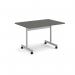 Rectangular flip top meeting table with silver frame 1200mm x 800mm - Onyx Grey FLP12-S-OG