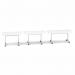 Rectangular flip top meeting table with silver frame 1200mm x 800mm - white FLP12-S-WH