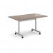 Rectangular flip top meeting table with silver frame 1400mm x 800mm - Barcelona Walnut FLP14-S-BW