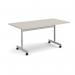 Rectangular flip top meeting table with silver frame 1600mm x 800mm - Light Grey FLP16-S-LG