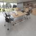 Rectangular flip top meeting table with silver frame 1600mm x 800mm - Onyx Grey FLP16-S-OG