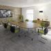 Rectangular flip top meeting table with silver frame 1600mm x 800mm - Onyx Grey FLP16-S-OG