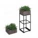 Flux modular storage single wooden planter box with plants - grey oak FL-PLP1-GO