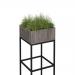 Flux modular storage single wooden planter box with plants - grey oak