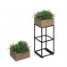 Flux modular storage single wooden planter box with plants - kendal oak FL-PLP1-KO