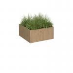 Flux modular storage single wooden planter box with plants - kendal oak FL-PLP1-KO