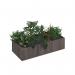 Flux modular storage double wooden planter box with plants - grey oak FL-PLP2-GO