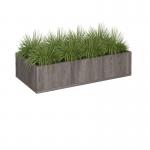 Flux modular storage double wooden planter box with plants - grey oak FL-PLP2-GO
