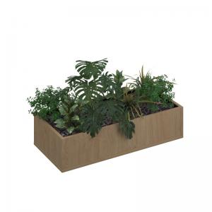 Flux modular storage double wooden planter box with plants - Kendal