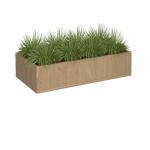 Flux modular storage double wooden planter box with plants - kendal oak FL-PLP2-KO