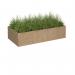Flux modular storage double wooden planter box with plants - kendal oak