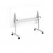 Semi circular flip top meeting table with silver frame 1600mm x 800mm - white FLPS-S-WH