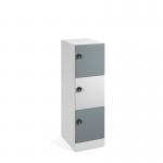 Flux 1300mm high lockers with three doors - mechanical lock FLS13-3D-ML