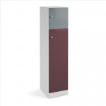 Flux 1700mm high lockers with two doors (larger lower door) - cam lock FLS17-2L-CL