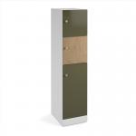 Flux 1700mm high lockers with three doors (larger lower door) - cam lock FLS17-3L-CL