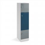 Flux 1700mm high lockers with three doors (larger middle door) - cam lock FLS17-3M-CL