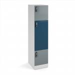 Flux 1700mm high lockers with three doors (larger middle door) - RFID lock FLS17-3M-RL