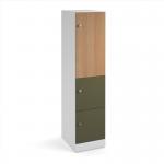 Flux 1700mm high lockers with three doors (larger upper door) - cam lock FLS17-3U-CL