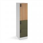 Flux 1700mm high lockers with three doors (larger upper door) - digital lock FLS17-3U-DL