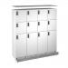 Flux top and plinth finishing panels for quadruple locker units 1600mm wide - grey oak FLS-TP16-GO