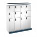 Flux top and plinth finishing panels for quadruple locker units 1600mm wide - sea blue FLS-TP16-SE