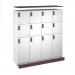 Flux top and plinth finishing panels for quadruple locker units 1600mm wide - wine red FLS-TP16-WR