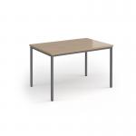 Flexi 25 rectangular table with graphite frame 1200mm x 800mm - Kendal Oak FLT1200-G-KO