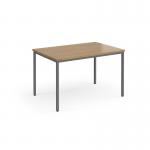 Flexi 25 rectangular table with graphite frame 1200mm x 800mm - oak FLT1200-G-O