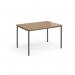 Flexi 25 rectangular table with graphite frame 1200mm x 800mm - oak