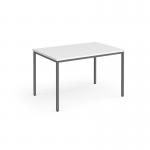 Flexi 25 rectangular table with graphite frame 1200mm x 800mm - white FLT1200-G-WH