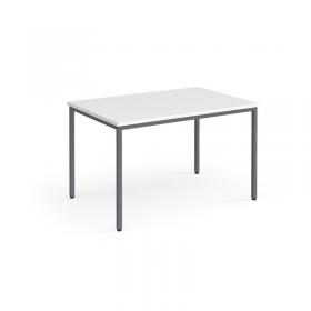 Flexi 25 rectangular table with graphite frame 1200mm x 800mm - white FLT1200-G-WH