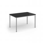 Flexi 25 rectangular table with silver frame 1200mm x 800mm - Black FLT1200-S-BK