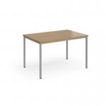 Flexi 25 rectangular table with silver frame 1200mm x 800mm - oak FLT1200-S-O