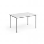 Flexi 25 rectangular table with silver frame 1200mm x 800mm - white FLT1200-S-WH