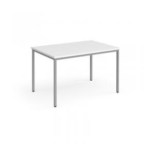 Flexi 25 rectangular table with silver frame 1200mm x 800mm - white FLT1200-S-WH