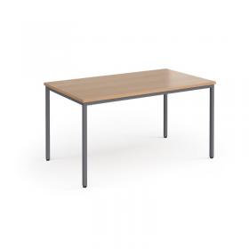 Flexi 25 rectangular table with graphite frame 1400mm x 800mm - beech FLT1400-G-B