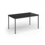 Flexi 25 rectangular table with graphite frame 1400mm x 800mm - Black FLT1400-G-BK