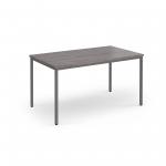 Flexi 25 rectangular table with graphite frame 1400mm x 800mm - grey oak FLT1400-G-GO