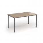 Flexi 25 rectangular table with graphite frame 1400mm x 800mm - Kendal Oak FLT1400-G-KO