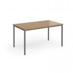 Flexi 25 rectangular table with graphite frame 1400mm x 800mm - oak FLT1400-G-O