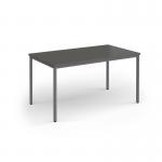 Flexi 25 rectangular table with graphite frame 1400mm x 800mm - Onyx Grey FLT1400-G-OG